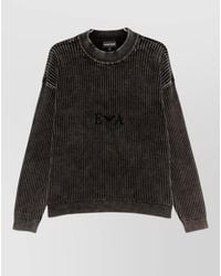 Emporio Armani - Long Sleeve Ribbed Crew Neck Top - Lyst