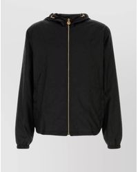 Versace - Nylon Jacket With Hood And Elastic Cuffs - Lyst