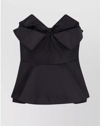 McQueen - Silk Blend Strapless Peplum Corset Top - Lyst