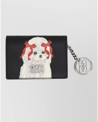 Ganni - Leather Poodle Print Card Holder Keychain - Lyst