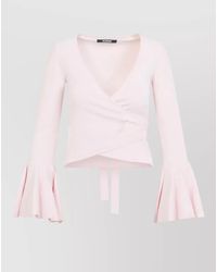 Jacquemus - La Maille Paysan V Neck Knit Top - Lyst