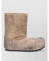 Balenciaga - Suede Ankle Boots Flat Sole Round Toe - Lyst