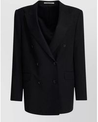 Tagliatore - Double-Breasted Cupro Blazer - Lyst
