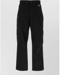 Moncler - Stretch Cotton Cargo Trousers Wide Leg - Lyst