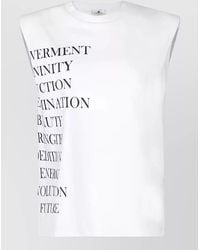 Elisabetta Franchi - Sleeveless Cotton Logo-Print Knitted Top - Lyst