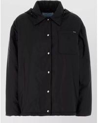 Prada - Renylon Hooded Padded Jacket Front Pocket - Lyst
