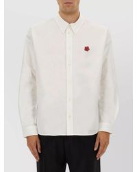 KENZO - Embroidered Cotton Regular-Fit Shirt - Lyst