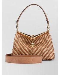 Etro - Vela Medium Raffia Shoulder Bag - Lyst