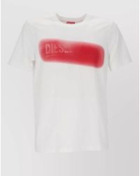 DIESEL - Cotton Logo Print Crew Neck T-Shirt - Lyst