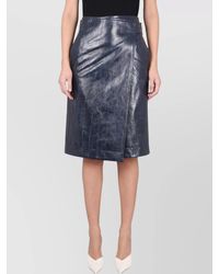 Bottega Veneta - Embossed Leather Midi Wrap Skirt - Lyst