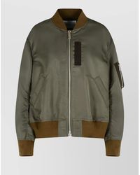 Sacai - Bomber Jacket With Ribbed Cuffs And Pockets - Lyst