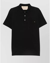 Valentino - Vgold Cotton Polo Shirt Chest Pocket - Lyst