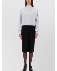 Maison Margiela - Striped Cotton Shirt Midi Dress - Lyst