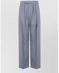 Chloé - Virgin Wool High-Rise Pleated Straight-Leg Suit Trousers - Lyst