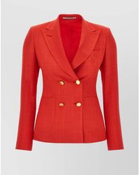 Tagliatore - Double-Breasted Blazer With Structured Shoulders - Lyst