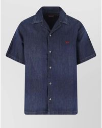 DIESEL - Denim Shirt Chest Pocket Short Sleeves Collar - Lyst