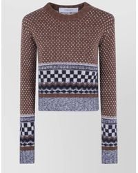 Golden Goose - Journey Wool Blend Jacquard Cropped Knit - Lyst