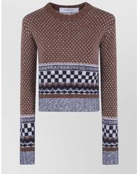 Golden Goose - Wool Alpaca Cropped Jacquard Sweater - Lyst