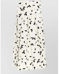Alysi - Floral High Waist Mid Length Pleated Skirt - Lyst