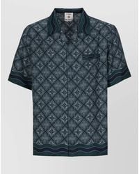 CASABLANCA - Silk Shirt Radiating Monogram Short Sleeves - Lyst