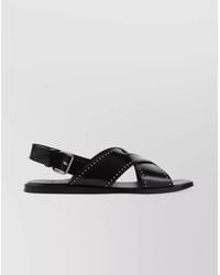 Church's - Leather Stud-Embellished Crossover Flat Sandals - Lyst