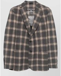 Circolo 1901 - Cotton Blend Single Breasted Check Jacket - Lyst
