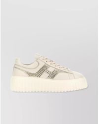 Hogan - Leather Logo-Embellished Low-Top Sneakers - Lyst