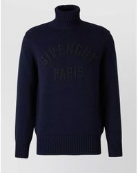 Givenchy - Cotton Logo-Embroidered Ribbed Turtleneck Sweater - Lyst