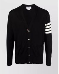Thom Browne - Fine-Knit Wool Striped V-Neck Cardigan - Lyst
