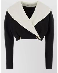 Alessandra Rich - Wool Crepe Blazer - Lyst