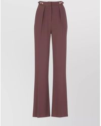 Elisabetta Franchi - High Waist Wide Leg Trousers With Pockets - Lyst