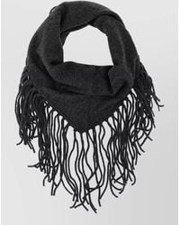 P.A.R.O.S.H. - Cashmere Fine Knit Fringed Triangular Scarf - Lyst