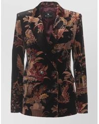 Etro - Floral Velvet Double Breasted Blazer Pegaso - Lyst