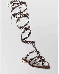 Aquazzura - Leather Infinity Chain Gladiator Sandals - Lyst