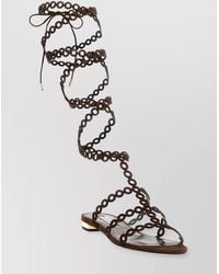 Aquazzura - Leather Infinity Chain Gladiator Sandals - Lyst