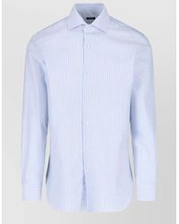 Barba Napoli - Striped Button Down Collar Shirt Long Sleeves - Lyst