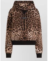 Dolce & Gabbana - Hooded Leopard Loungewear Top Long Sleeves - Lyst