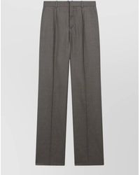 Saint Laurent - Tailored Trousers Belt Loops Straight Leg - Lyst