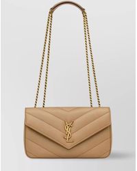 Saint Laurent - Small Quilted Lambskin Bag With Chain Strap - Lyst