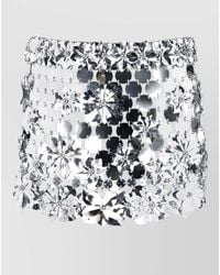 Rabanne - Floral-Print Mini Skirt - Lyst