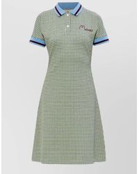 Marni - Cotton Checked Polo-Collar Mini Dress - Lyst