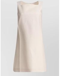 Sandbeige - A Line Sleeveless Dress Square Neckline - Lyst