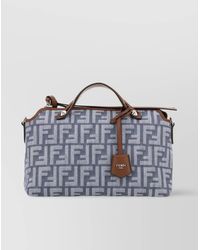 Fendi - Soft Medium Denim-Effect Ff Jacquard Tote Bag - Lyst