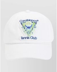 CASABLANCA - Flaming Tennis Cotton Canvas Baseball Hat - Lyst