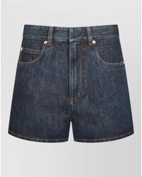 Fendi - Denim Quilted High-Rise Flared Short Shorts - Lyst