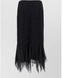 Valentino Garavani - Lace Asymmetric Midi Skirt - Lyst