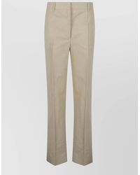 Prada - Panama Tailored Trousers Belt Loops Button Detail - Lyst