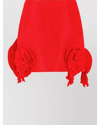 Blumarine - Taffeta Mini Skirt With 3D Roses - Lyst