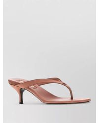 Miu Miu - Satin Thong Sandals Kitten Heel Open Toe - Lyst