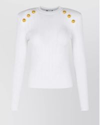 Balmain - Knit Jumper With Button Accents - Lyst